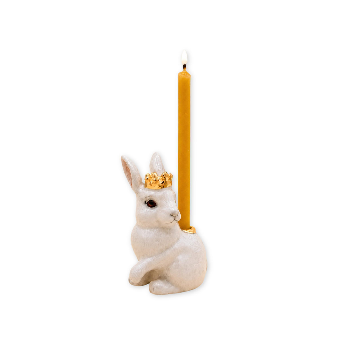 Royal White Rabbit porcelain party animal cake topper by Camp Hollow