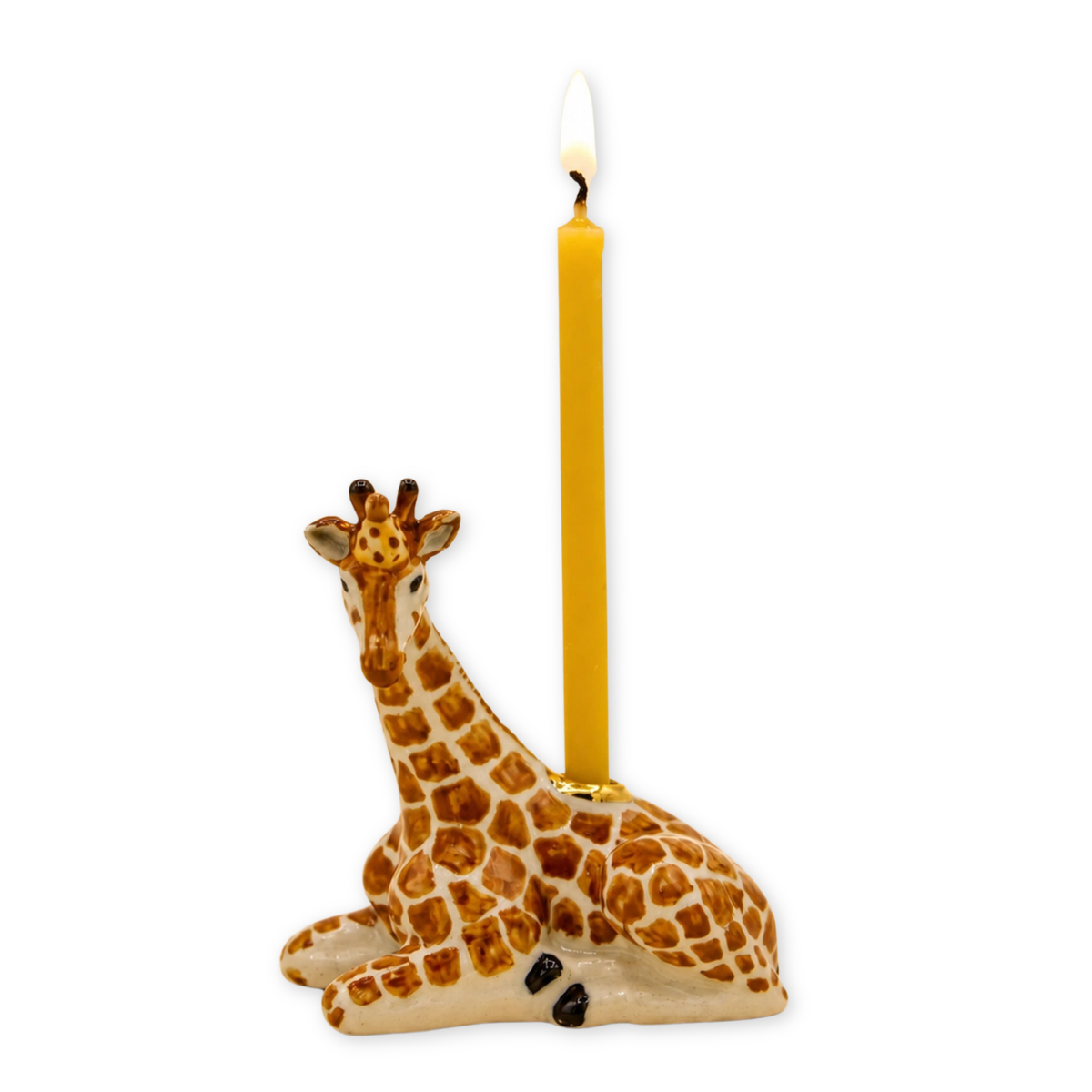 Giraffe porcelain party animal cake topper by Camp Hollow