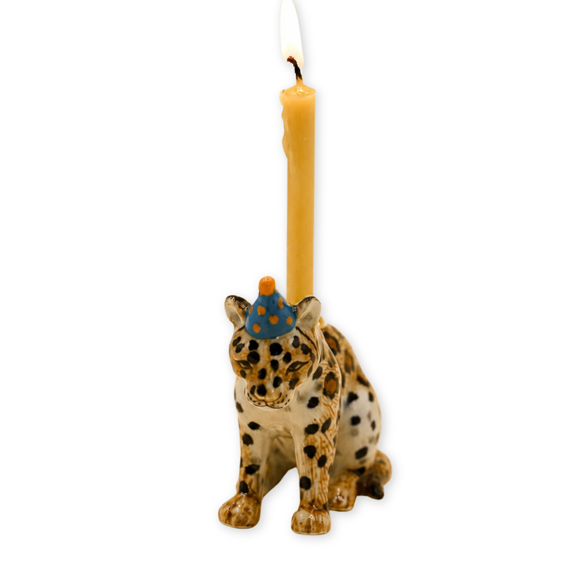 Jaguar porcelain party animal cake topper by Camp Hollow