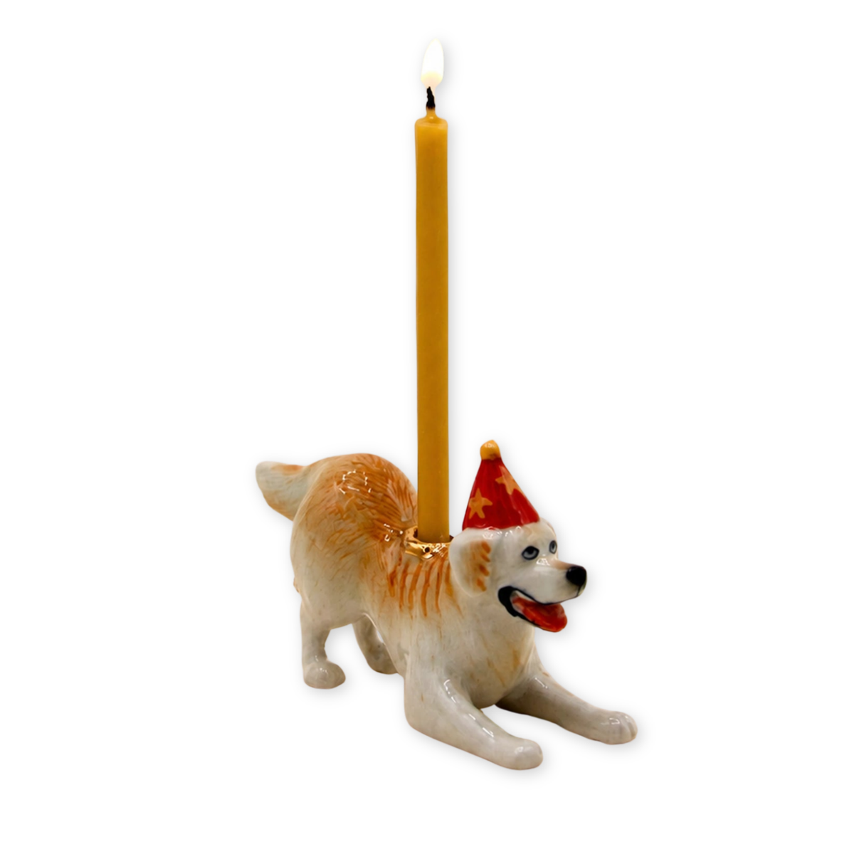 Golden Retriever porcelain party animal cake topper by Camp Hollow