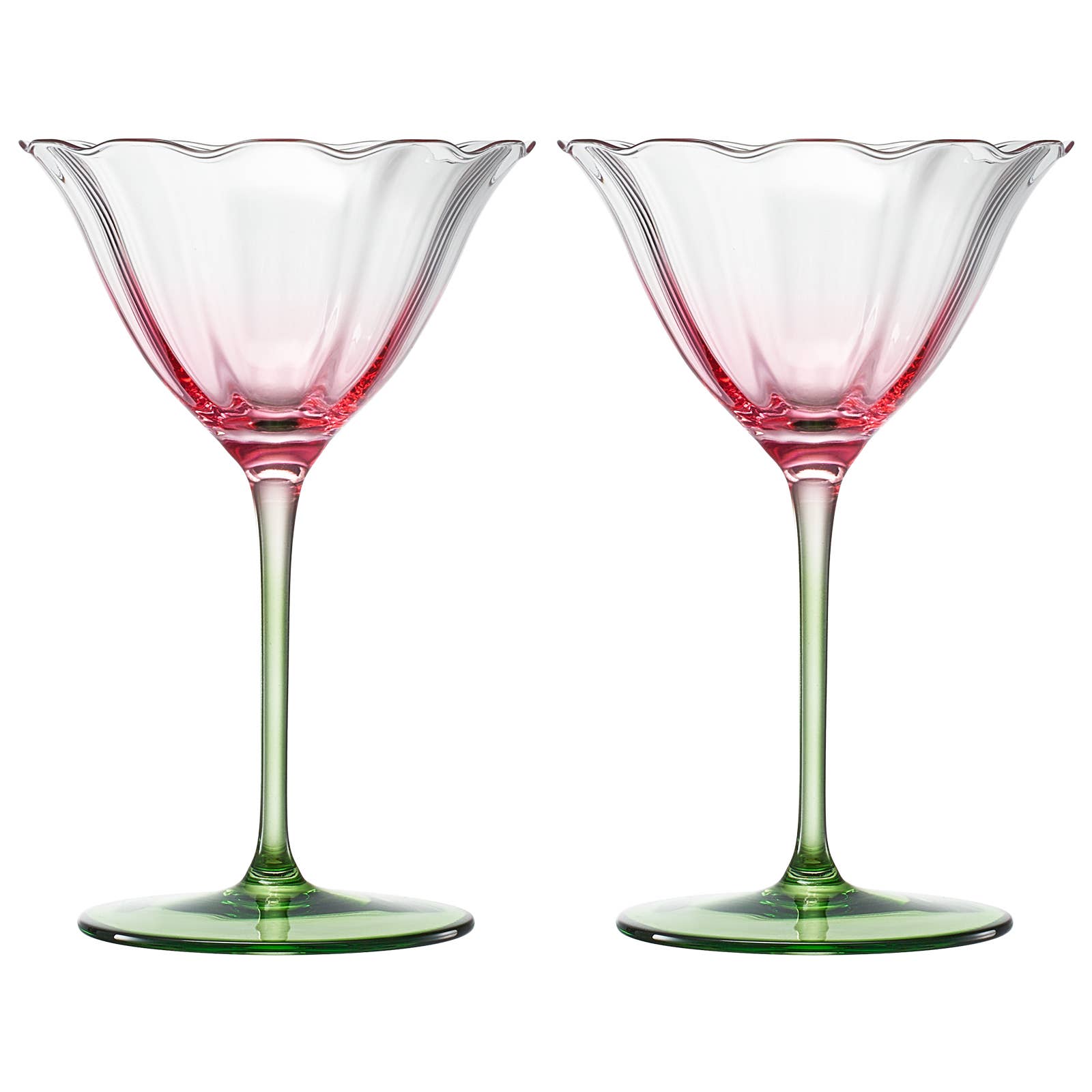 tulip shaped wine glass Tulip-Shaped Champagne Coupe Glass Set of 2