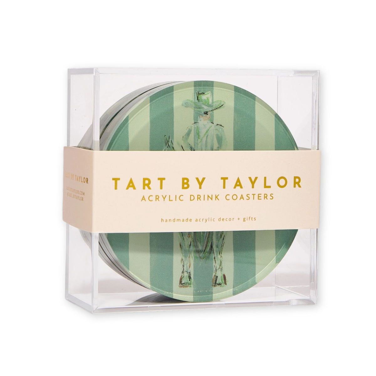 Green Stripped Coasters