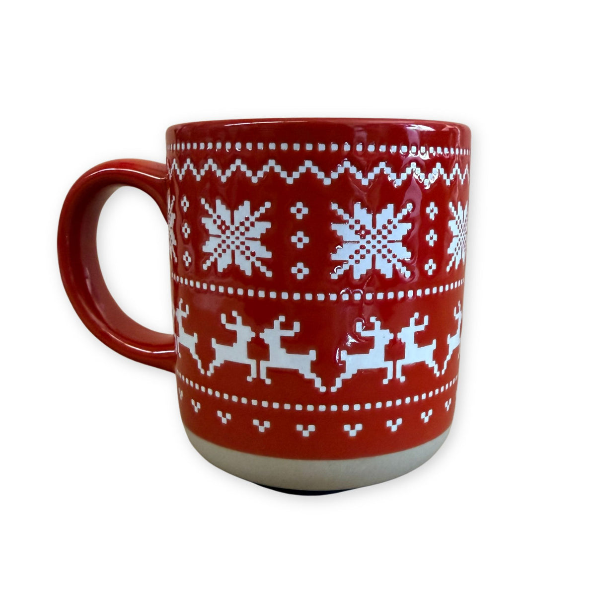 Red Fair Isle Sweater Stoneware Coffee Mug