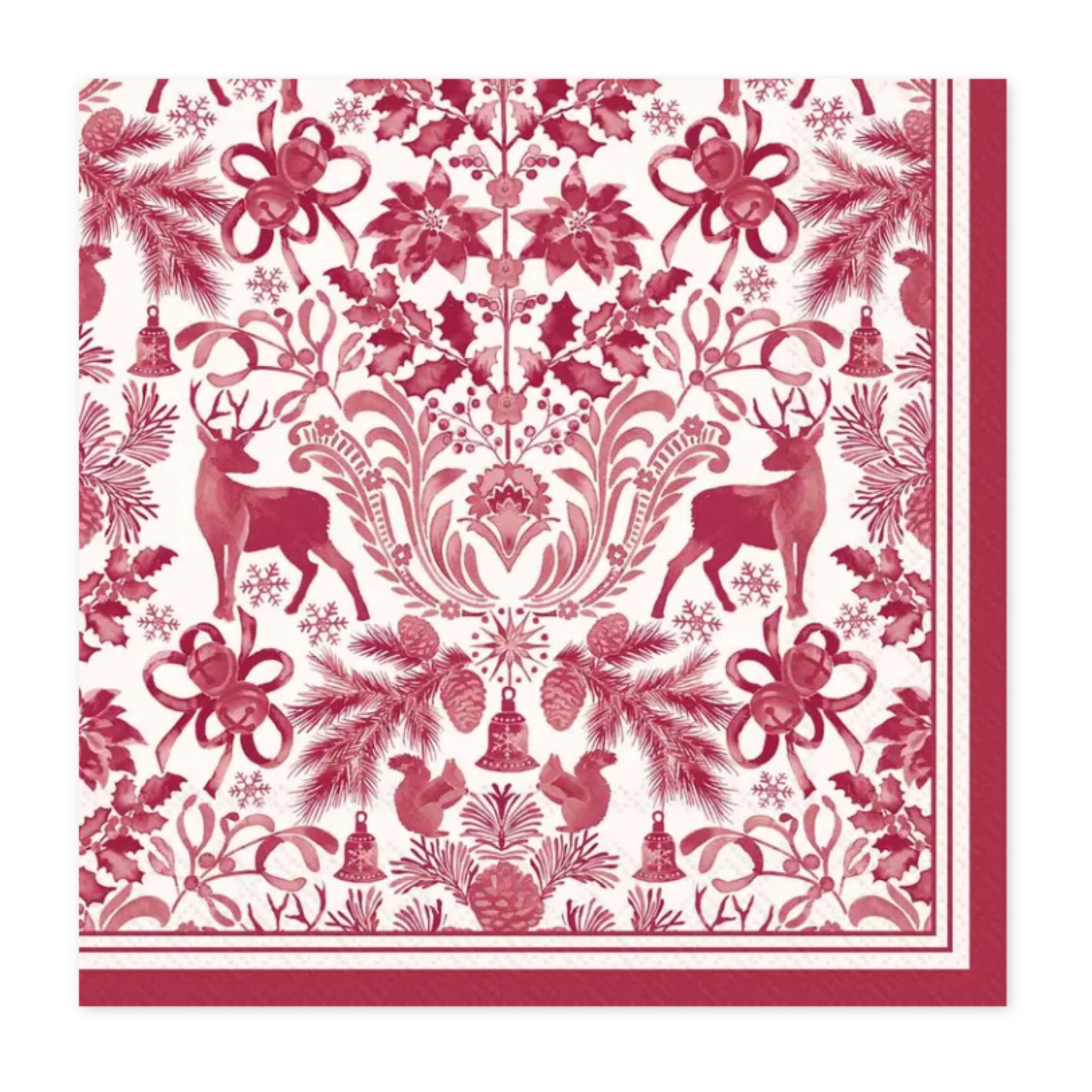 Brimsley Red Christmas Paper Cocktail Napkins
