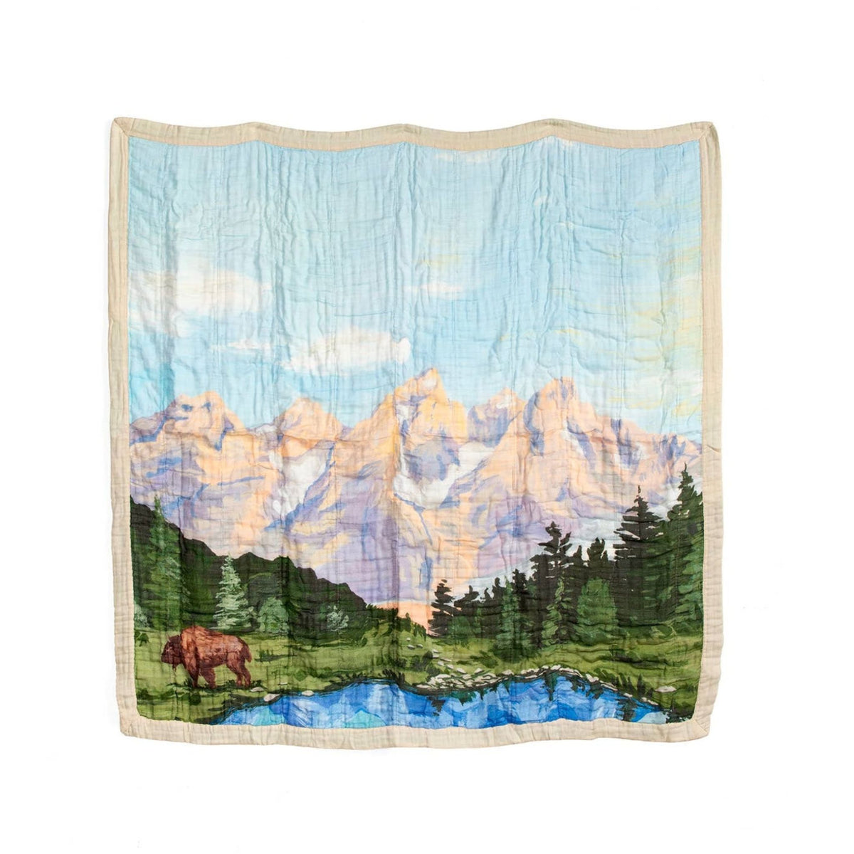 Baby blanket with Teton mural