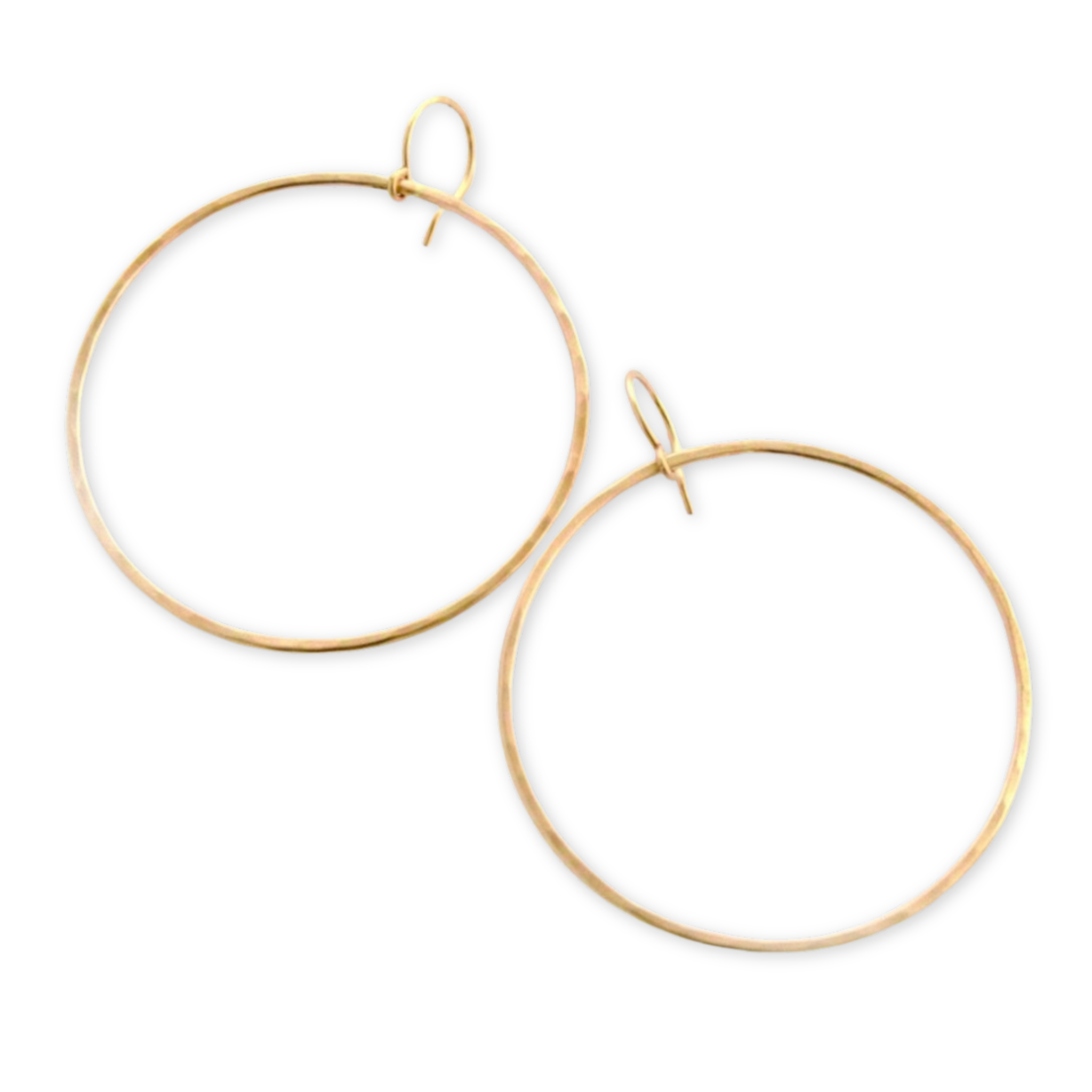 simple hammered gold hoops
