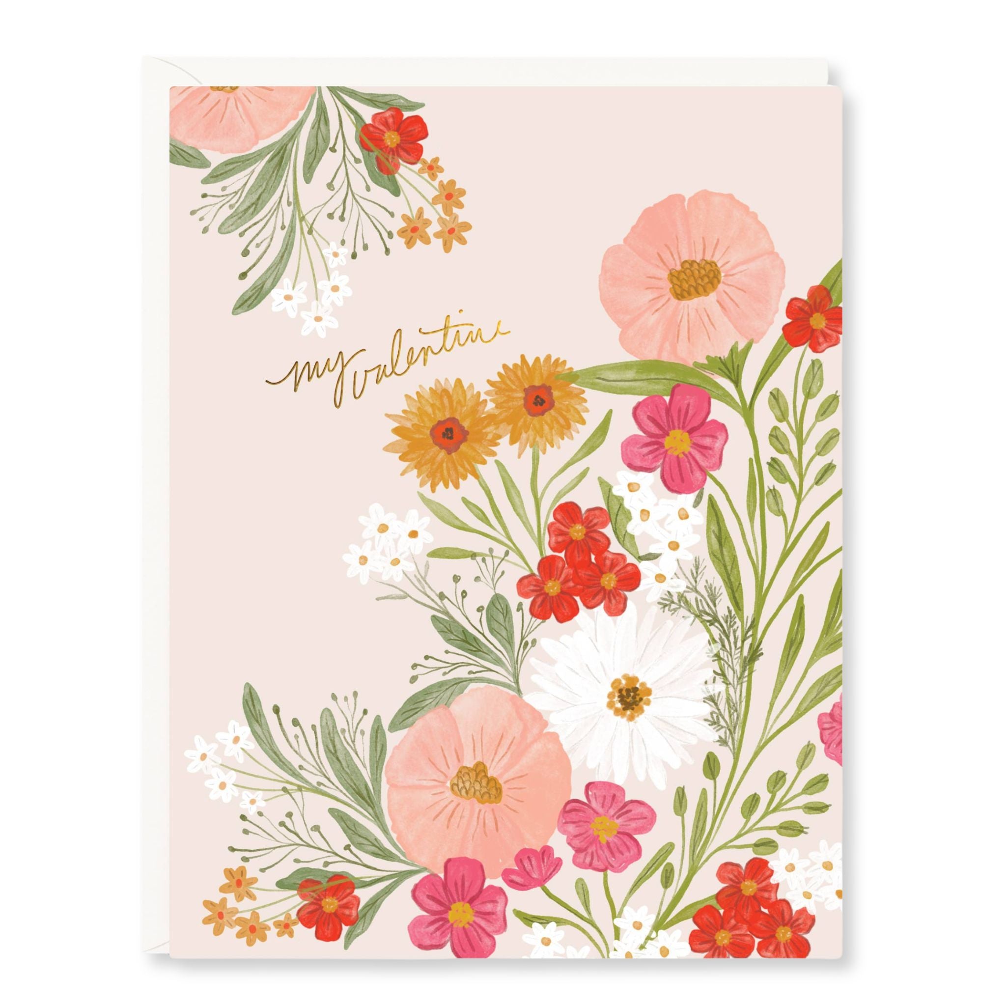Floral card with 'My Valentine' text.