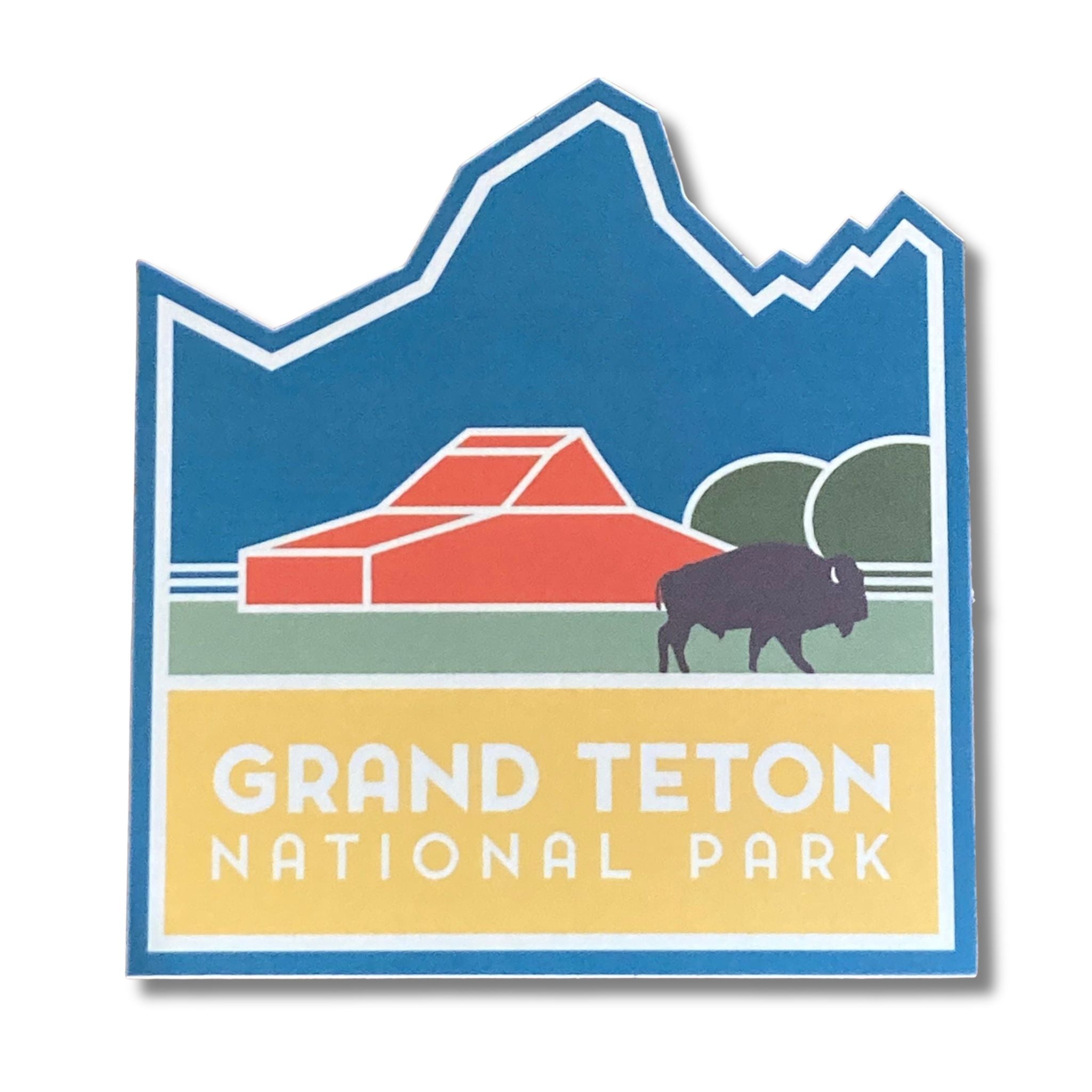 Retro Grand Teton National Park Barn Sticker
