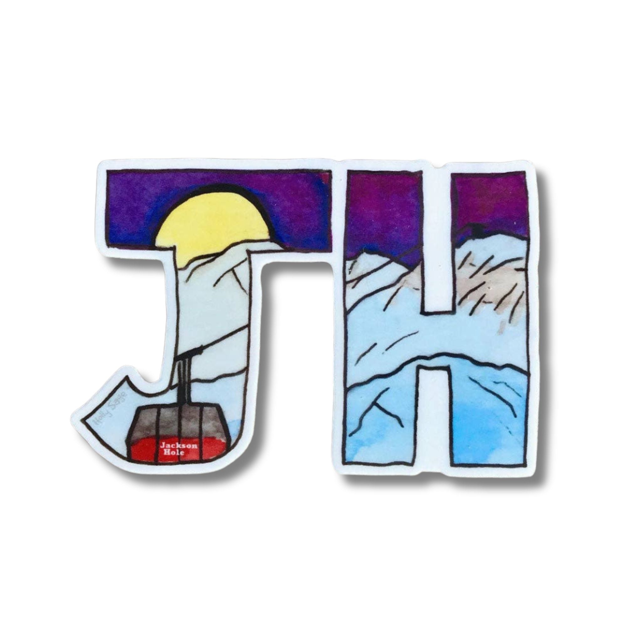 JH Ski Mountain Sticker