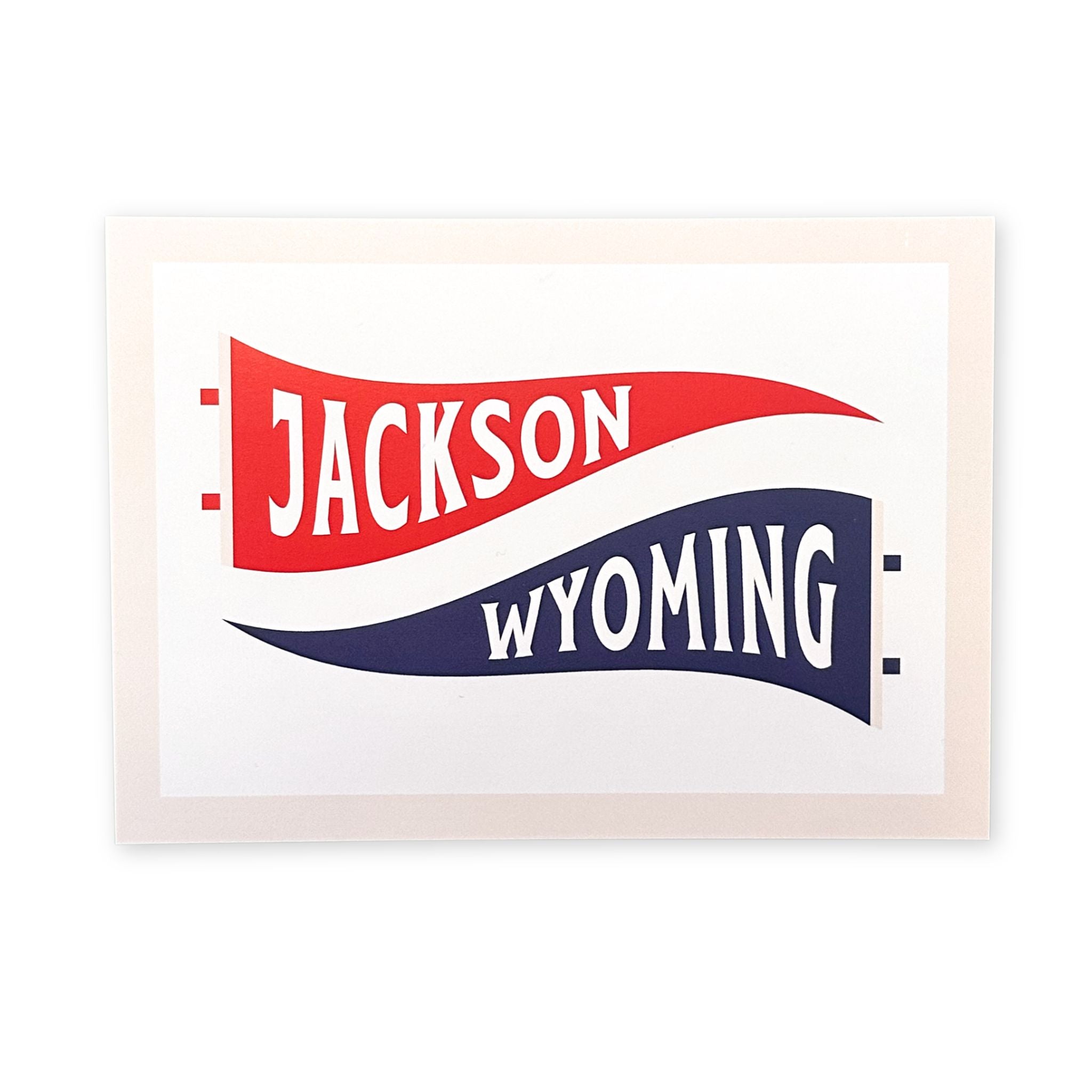 Postcard with Jackson Wyoming Pennant Design.