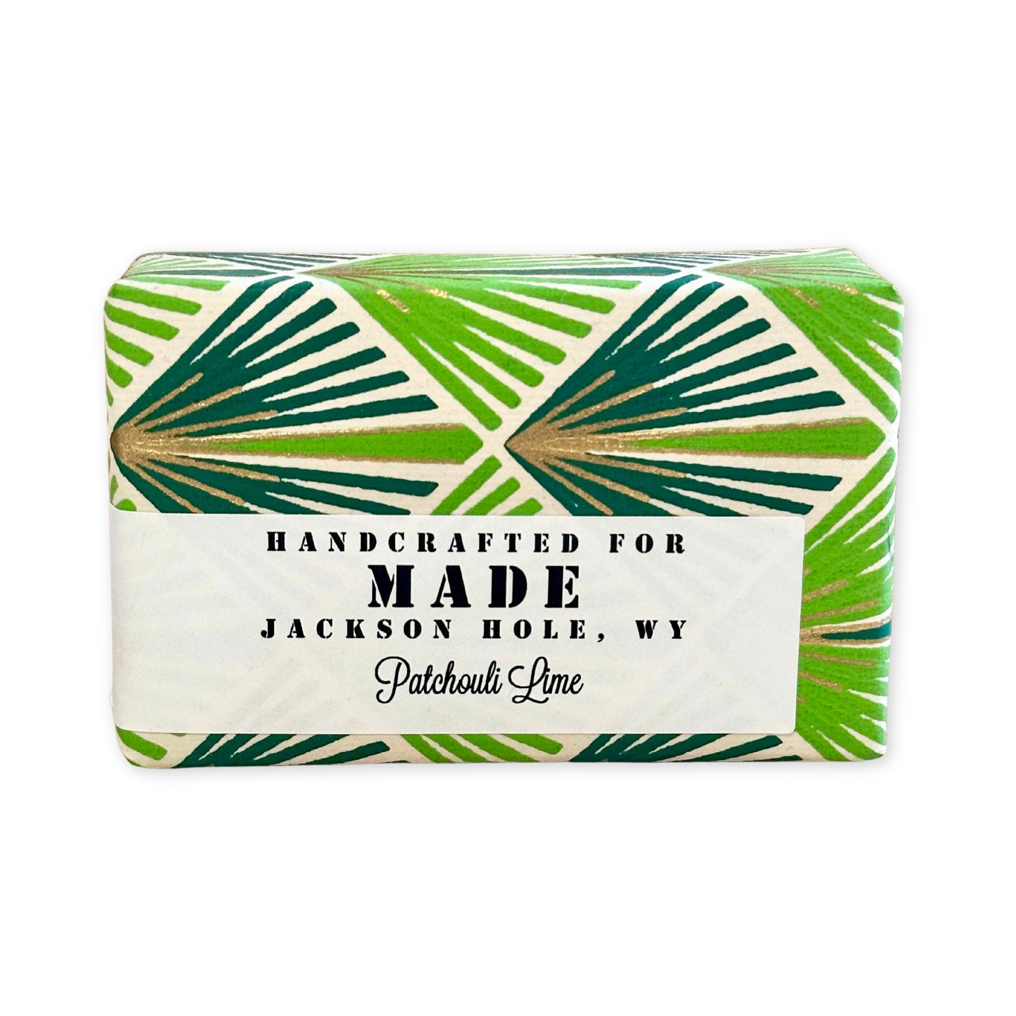 patchouli and lime scented bar soap