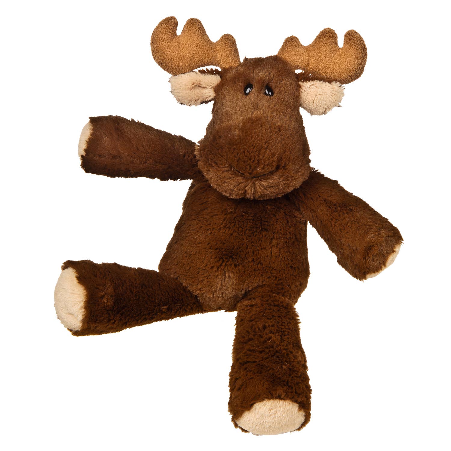 Plush moose toy on a white background