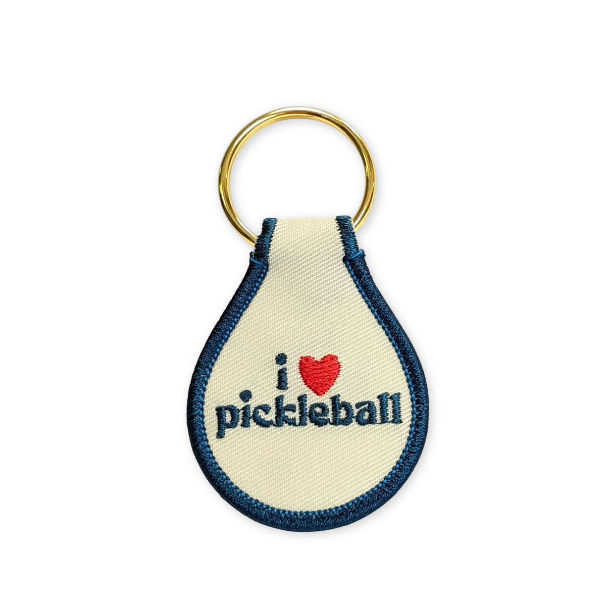 Keychain that says I love pickleball