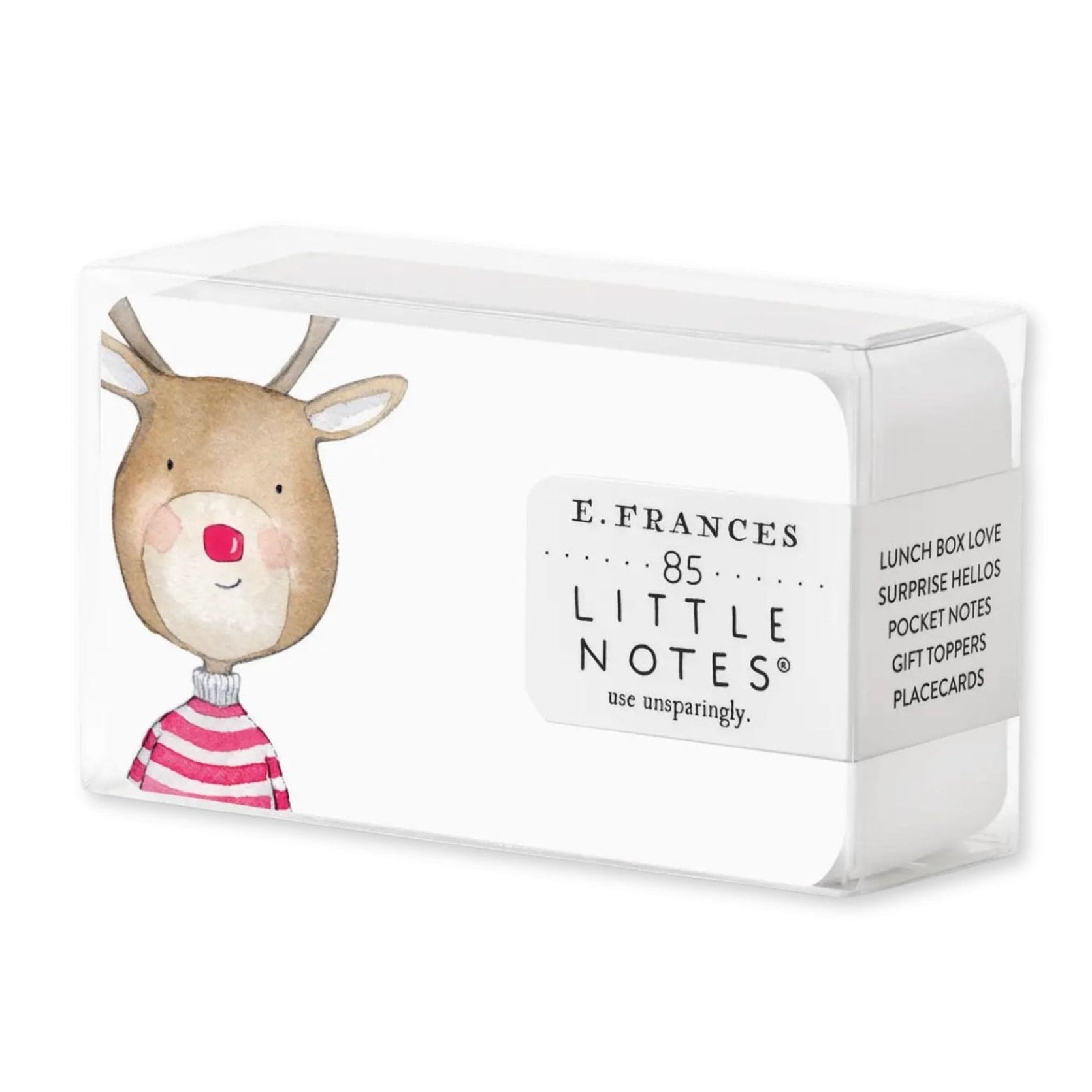 Pack of E. Frances Little Notes with a reindeer design on a white background