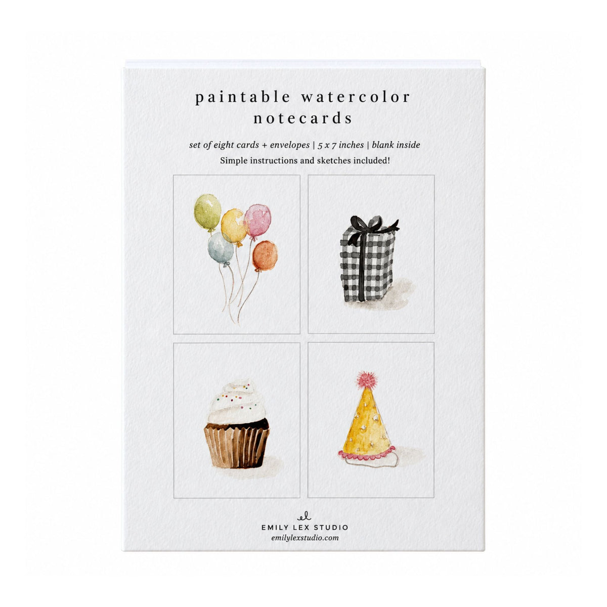 Celebrate Paintable Watercolor Notecard Set