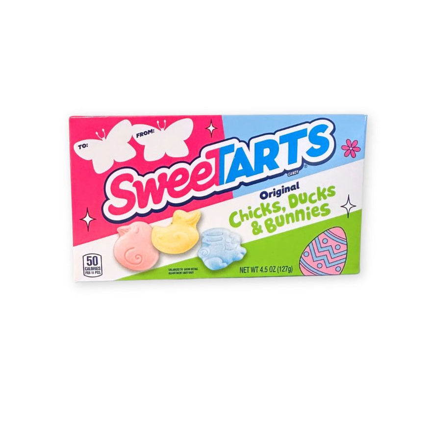 Box of SweeTarts with Easter-themed packaging on a white background
