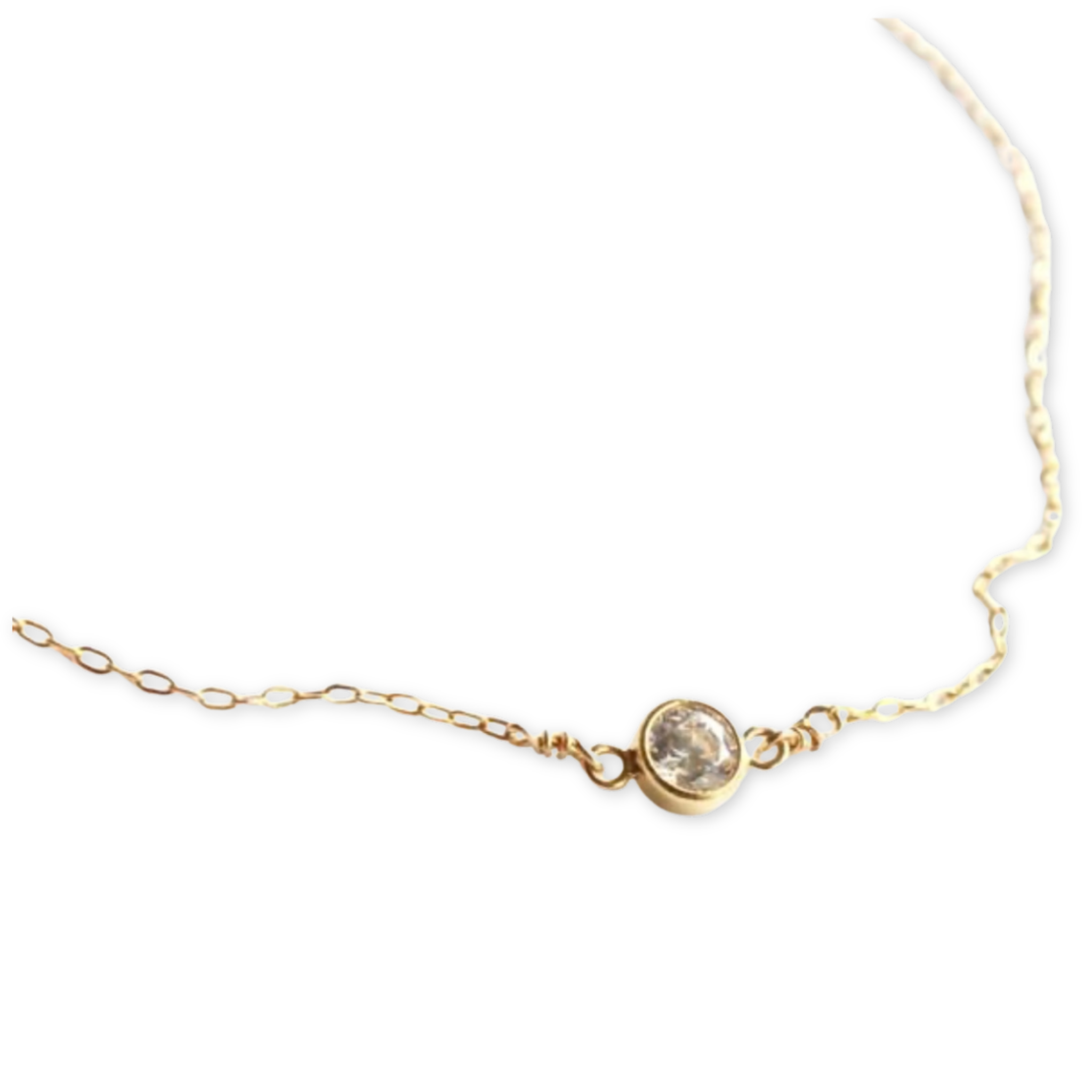 delicate chain with cubic zirconia pendant