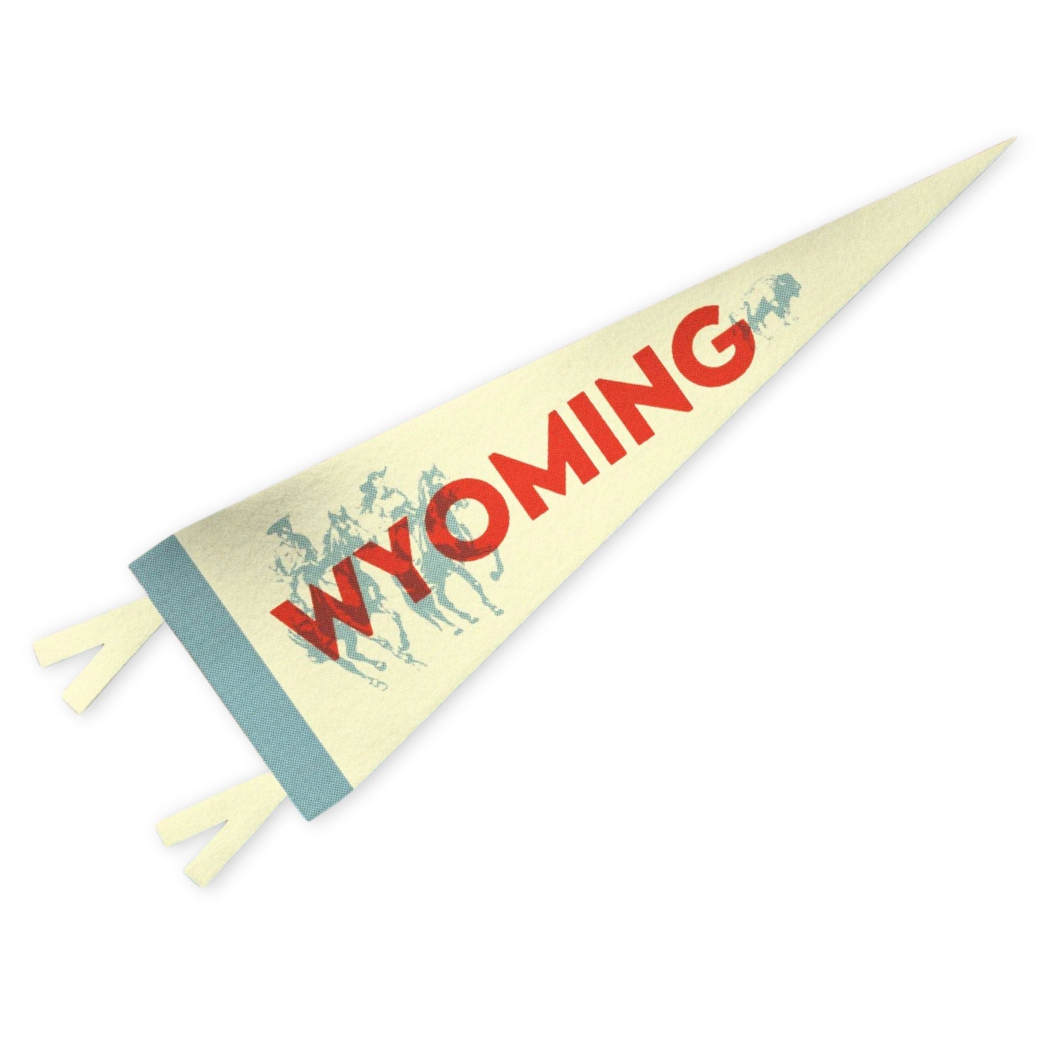 Pennant with 'Wyoming' text on a white background