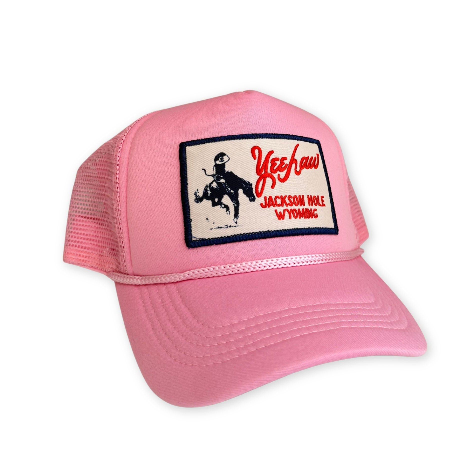 Pink Foam Trucker Hat Yeehaw Patch