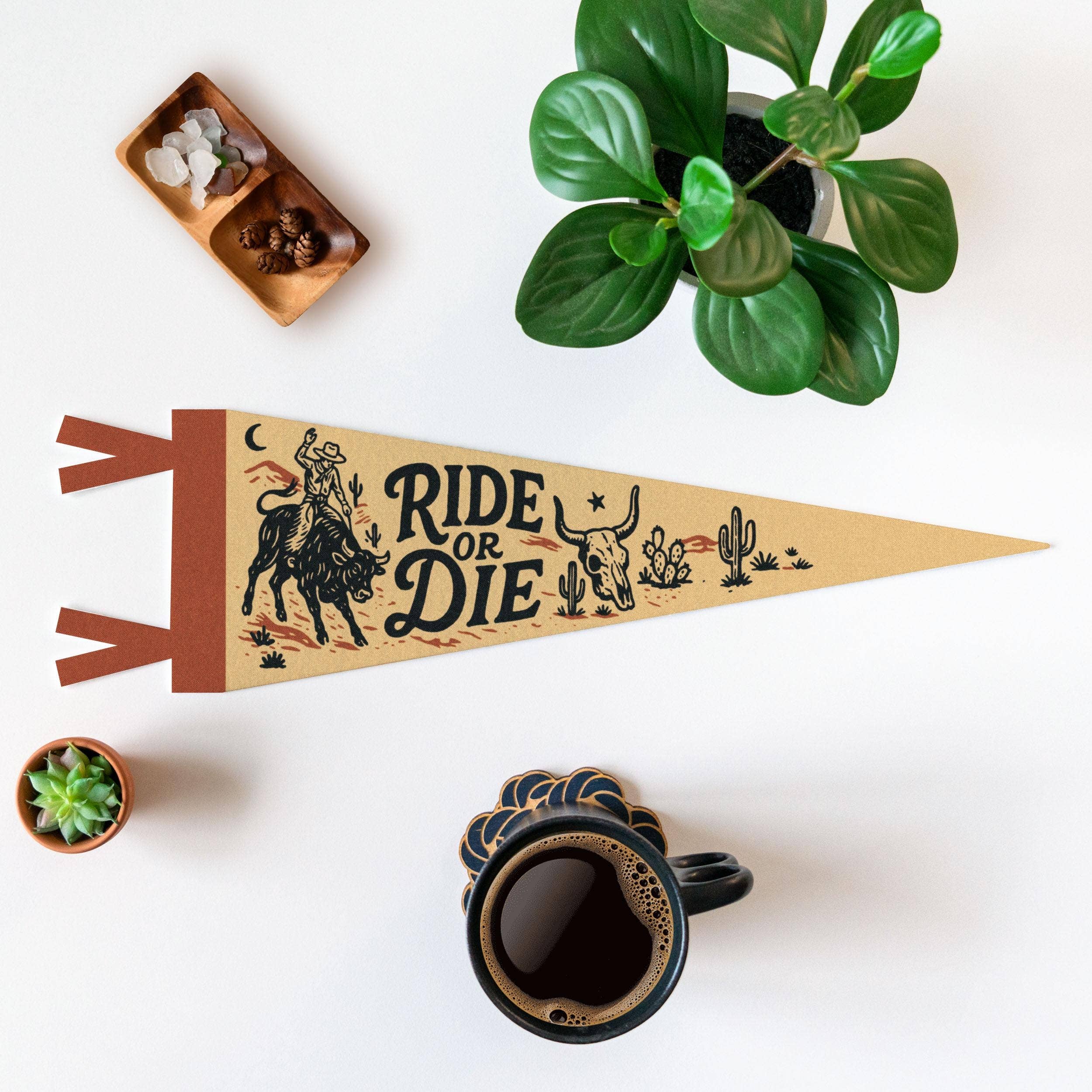Ride or Die Felt Pennant