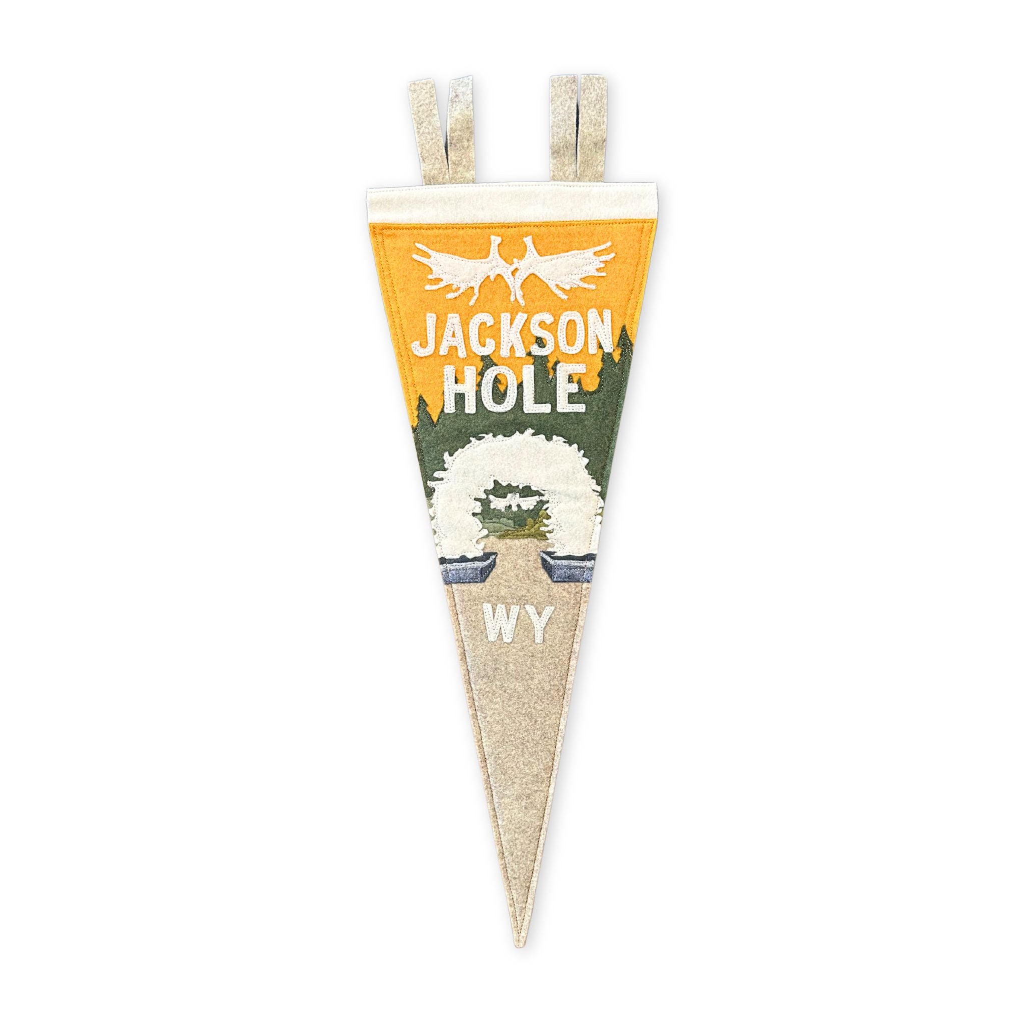 Jackson Hole Antler Arch Pennant