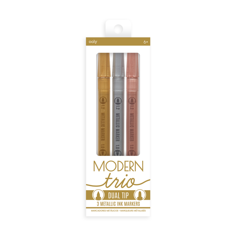 Dual Tip Metallic Marker Trio