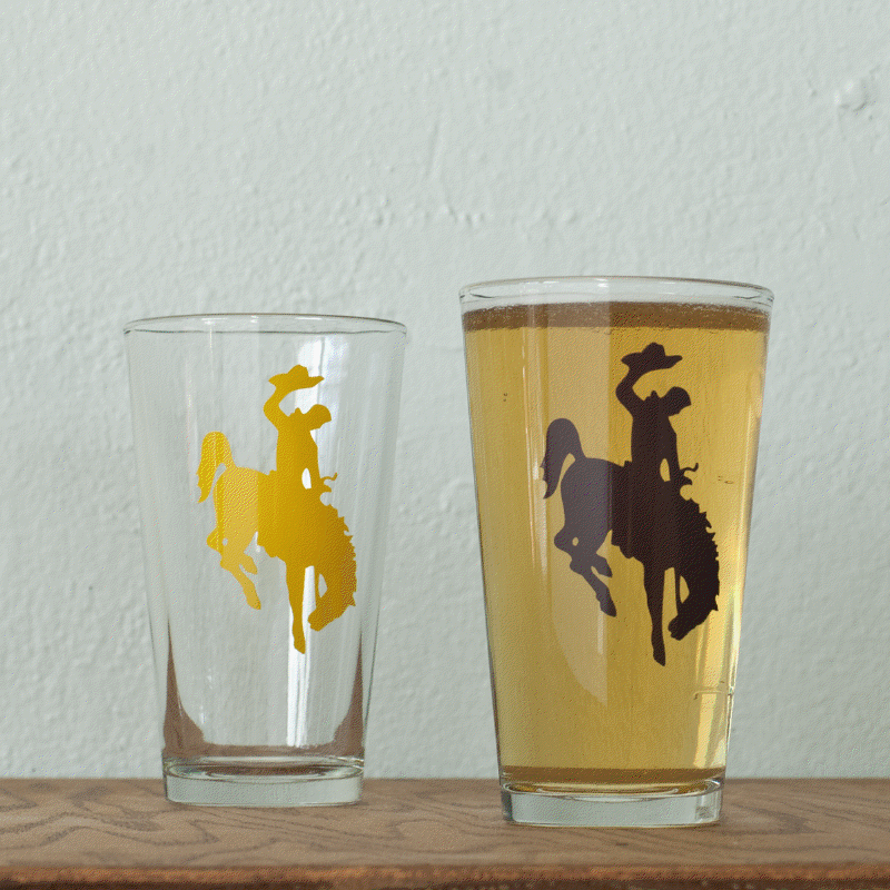 Bucking Bronco Pint Glass