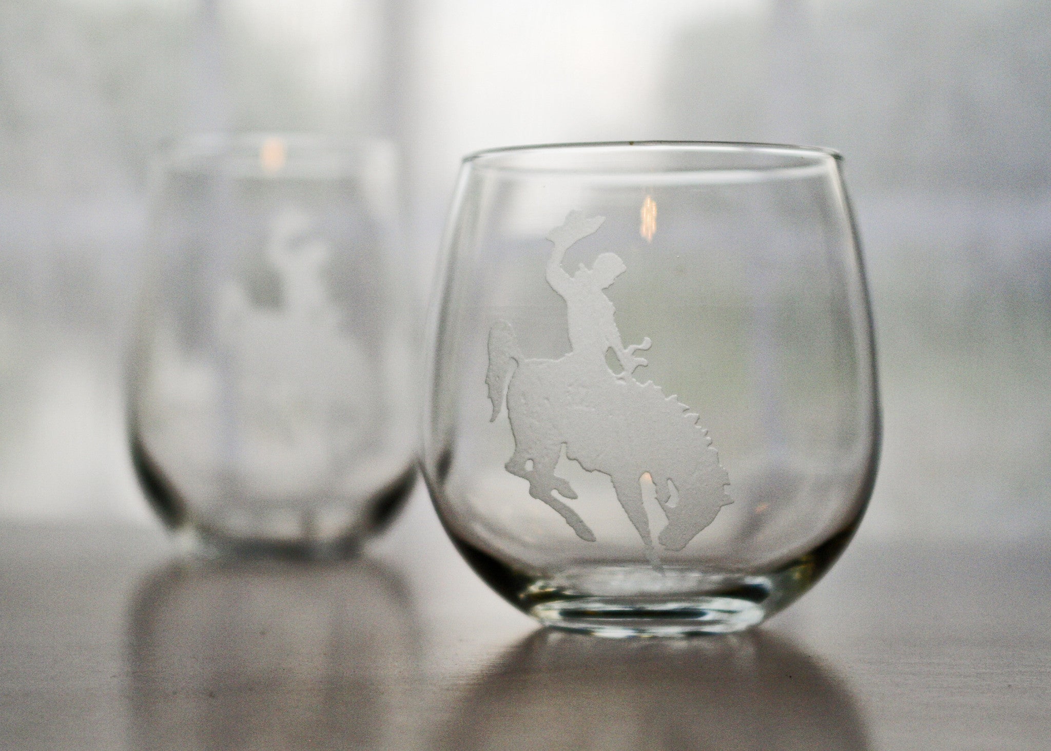 Etched Wine Glass