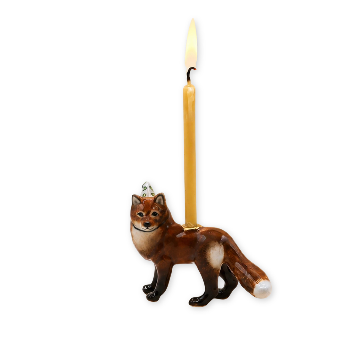 Fox porcelain party animal cake topper by Camp Hollow