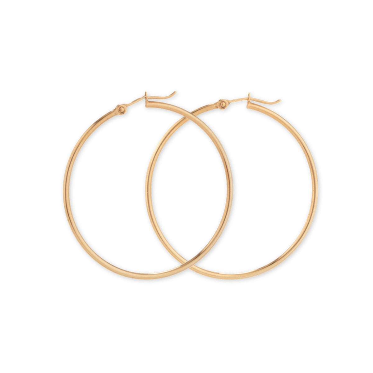 Misty Gold Earrings by Taylor & Tessier, a pair of thin 14k gold-filled hoop earrings with latch closures