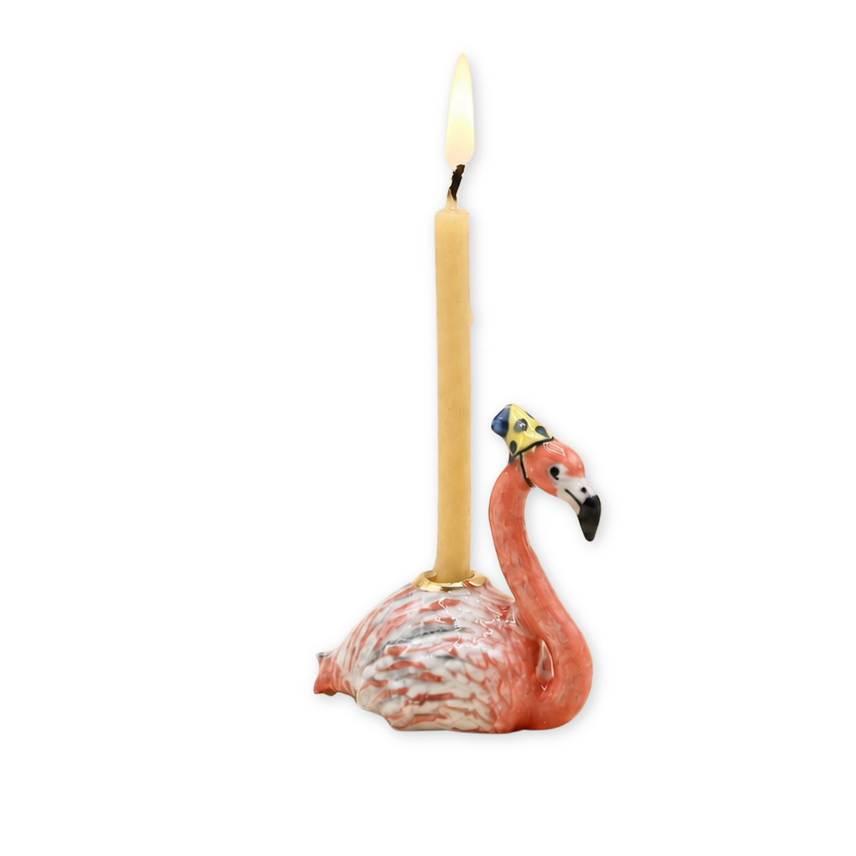 Flamingo porcelain party animal cake topper by Camp Hollow