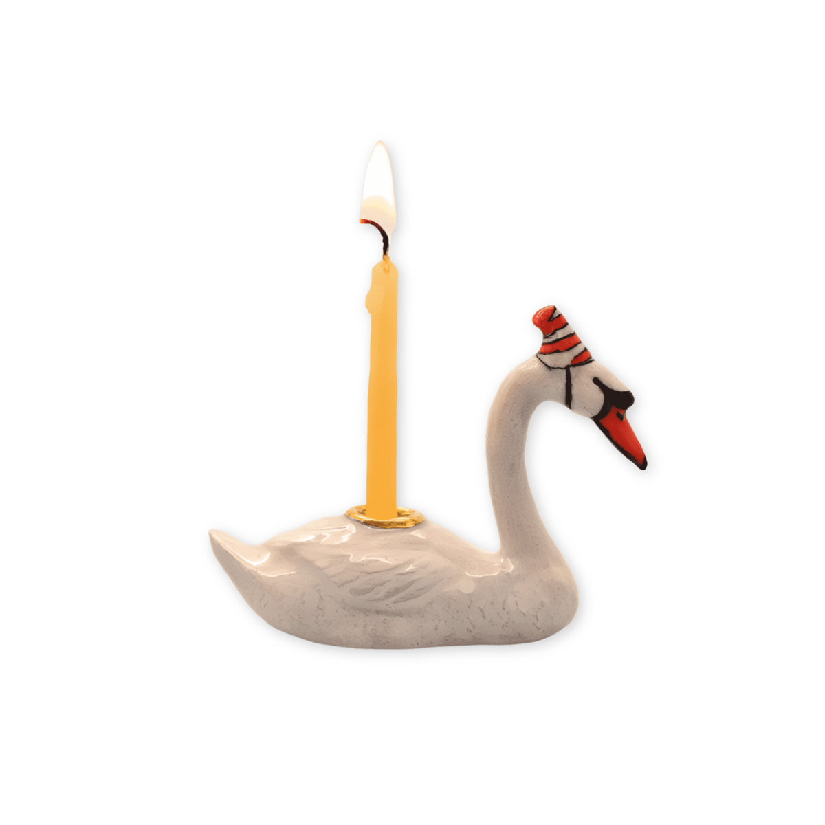 Swan porcelain party animal cake topper by Camp Hollow