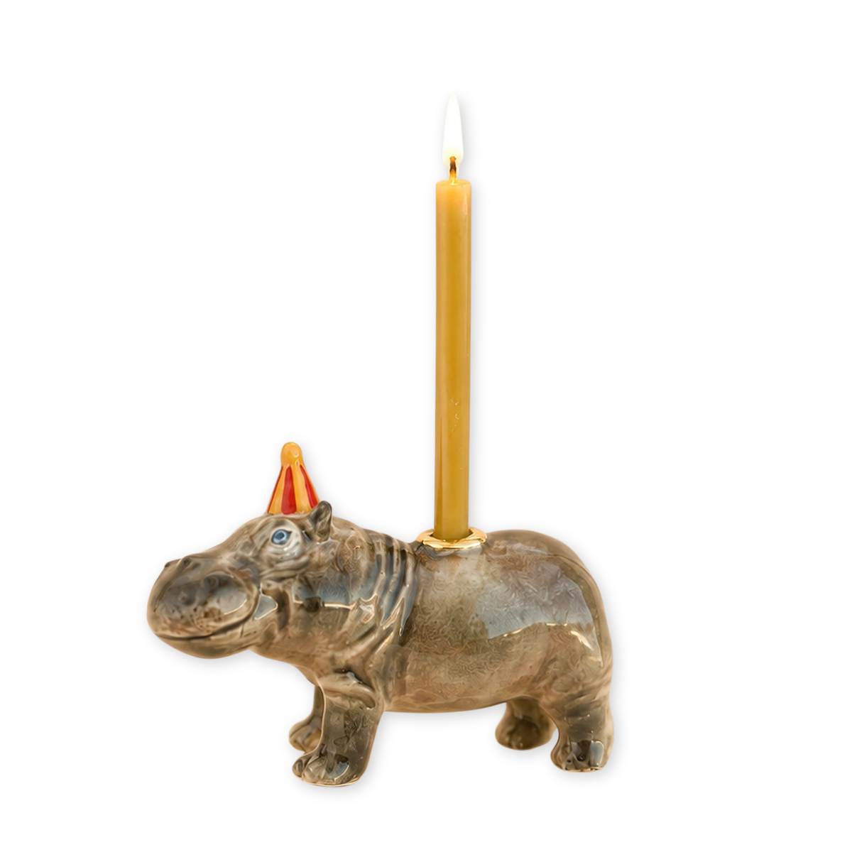 Hippo porcelain party animal cake topper by Camp Hollow