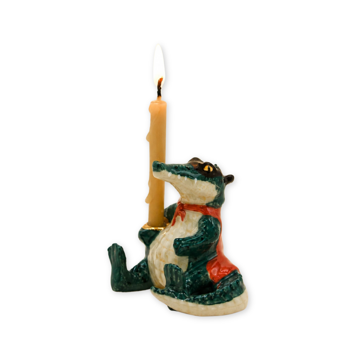Later Gator porcelain party animal cake topper by Camp Hollow