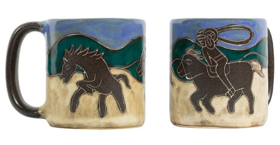Bucking Horse Stoneware Cowboy Mug