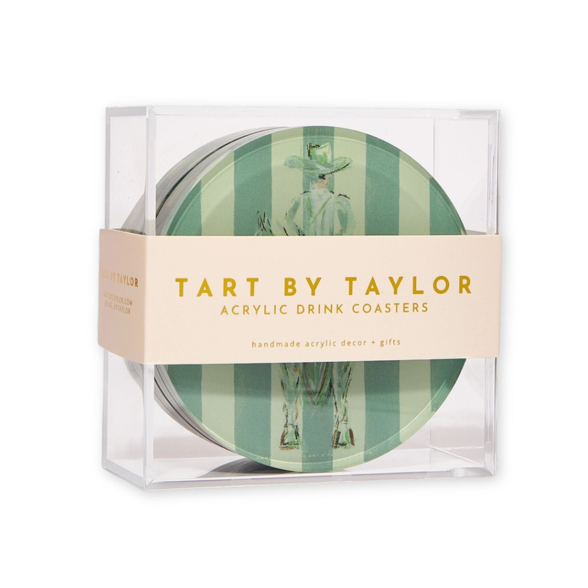 Green Stripped Coasters