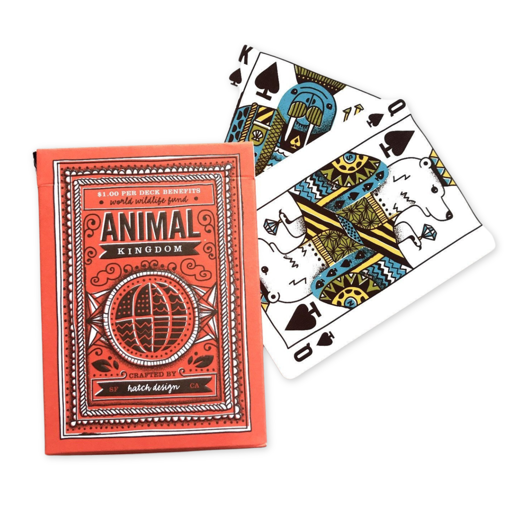 standard deck of playing cards with animal inspired designs