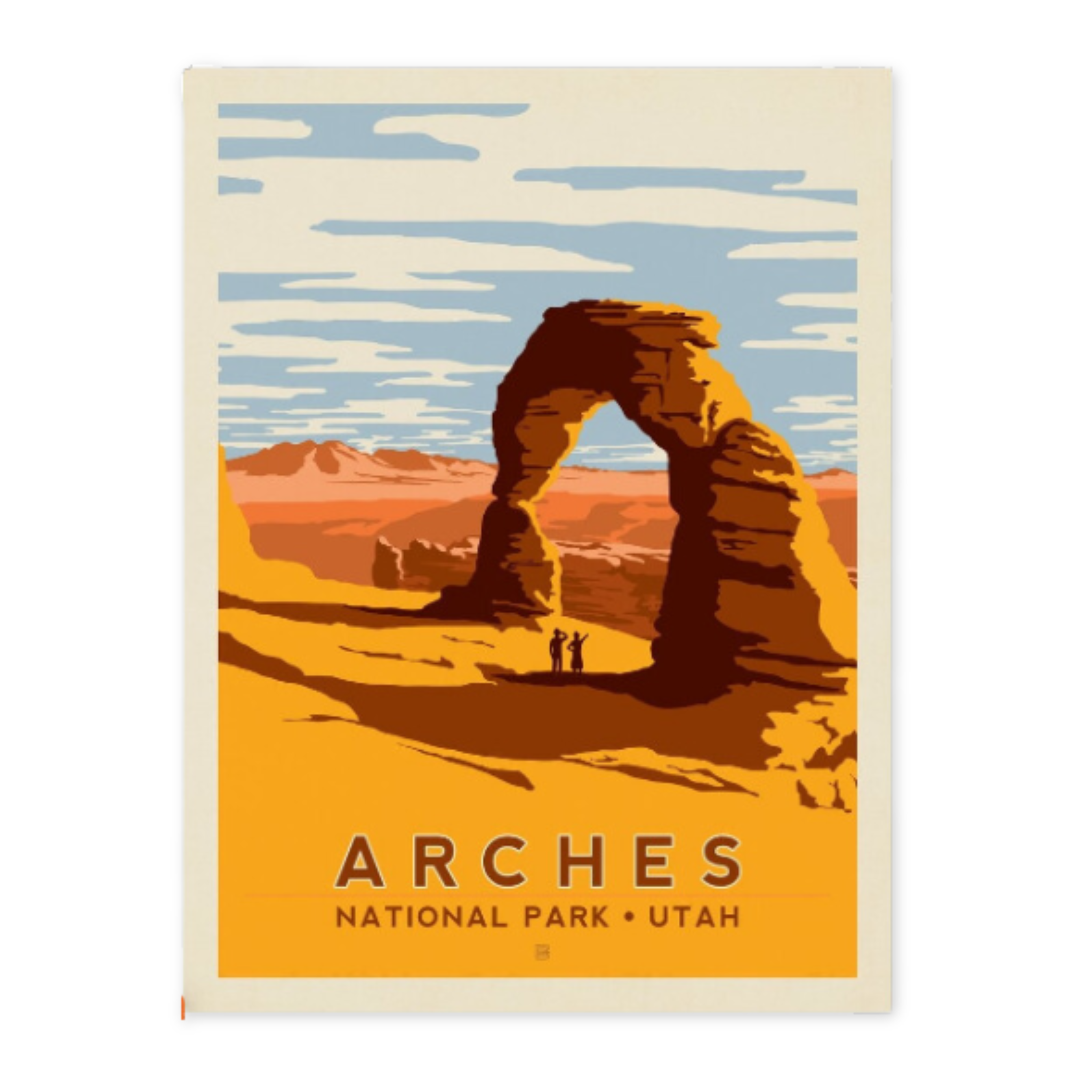 print of arches national park with an image of delicate arch