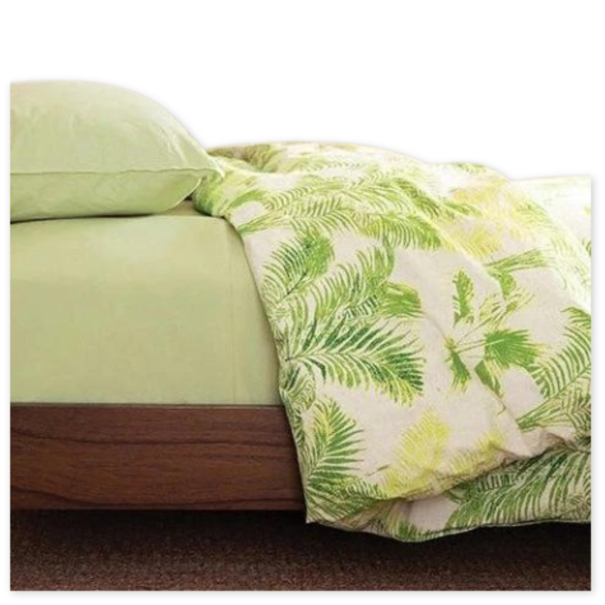 cotton tropical leaf patterned duvet cover