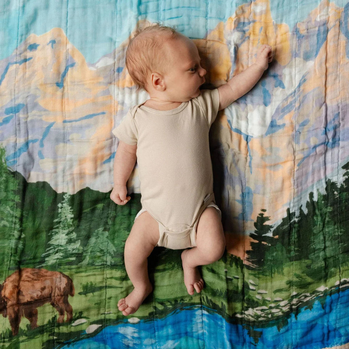 Baby on teton blanket