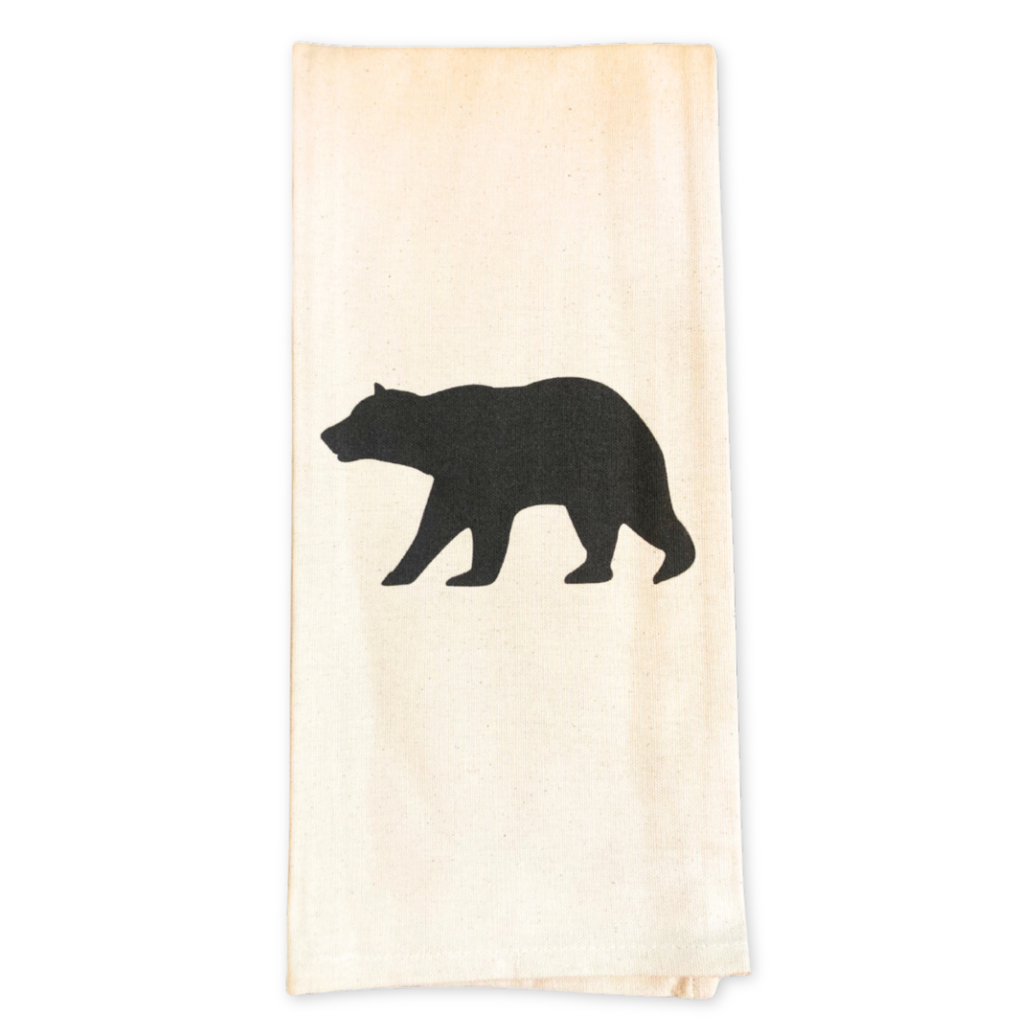 tea towel featuring a black bear design