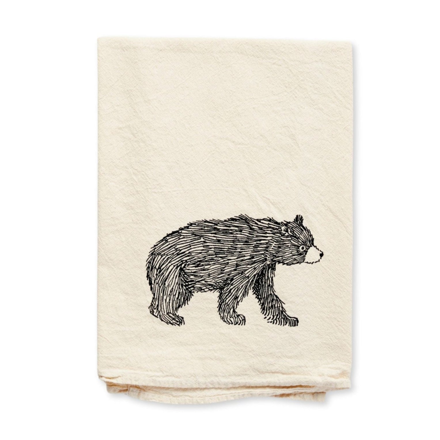 Flour Sack Tea towel with bear 