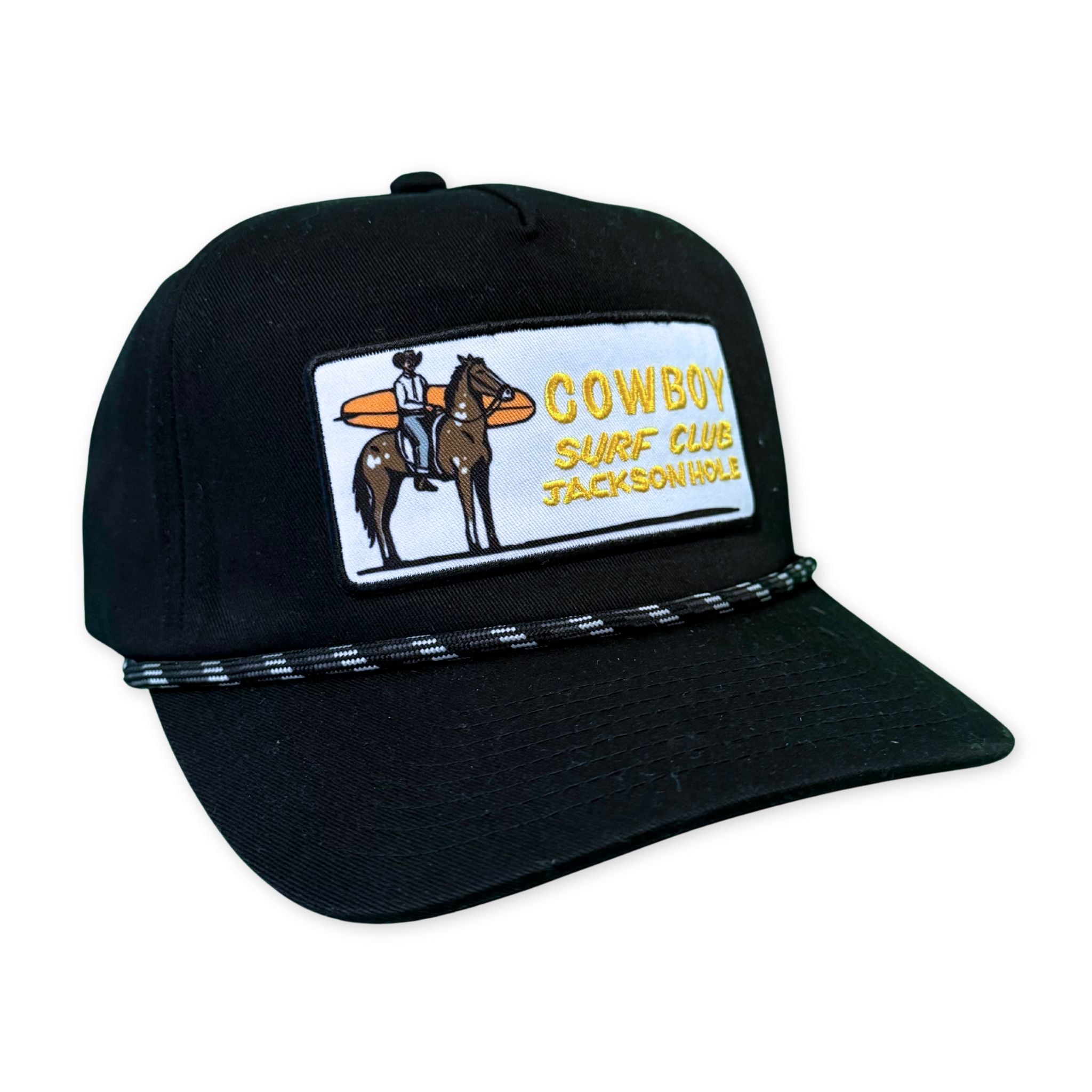 Black Surf Cowboy Rope Hat