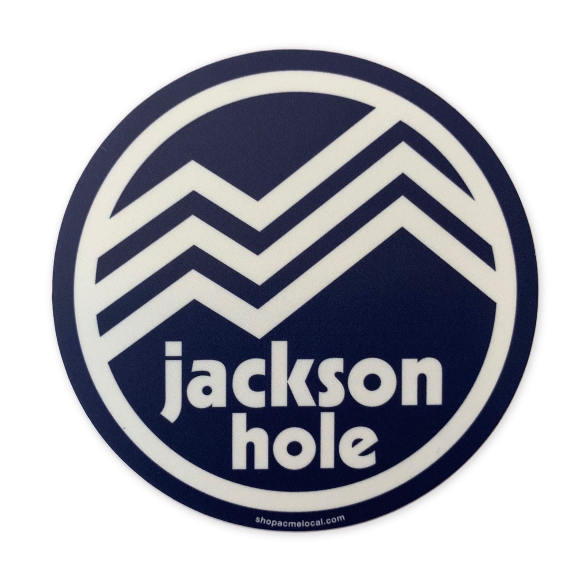 Jackson Hole Blue and White Round Mountain Sticker