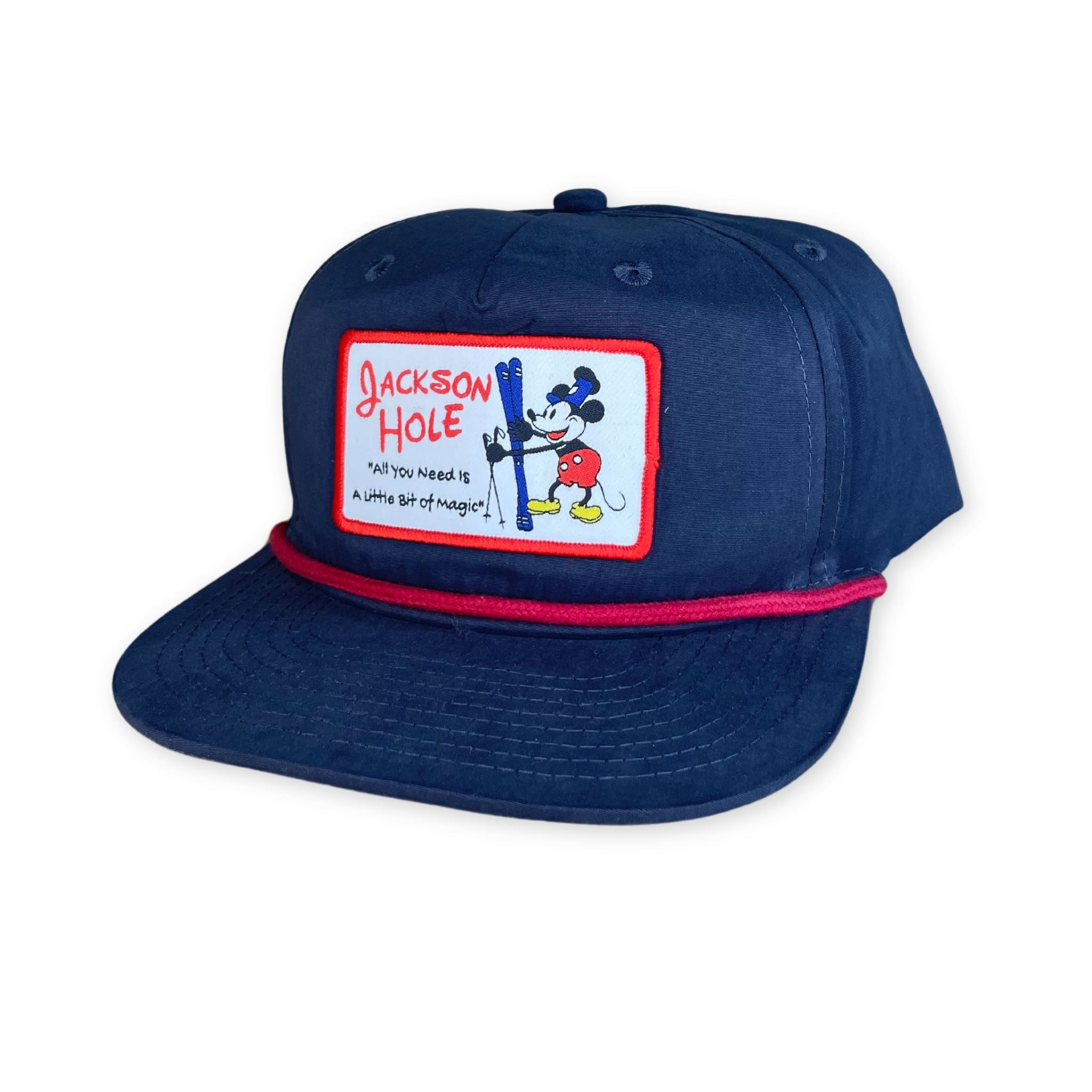 Blue Rope Hat with a patch on the front. "All You Need is a Little Bit of Magic".