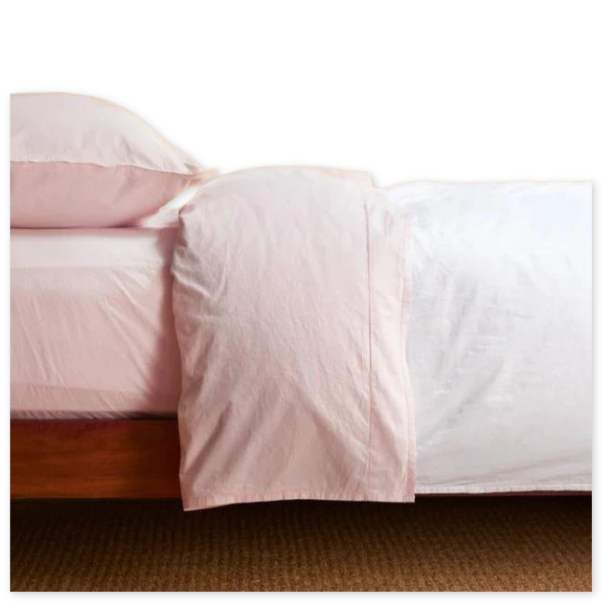 light pink cotton bed sheet set