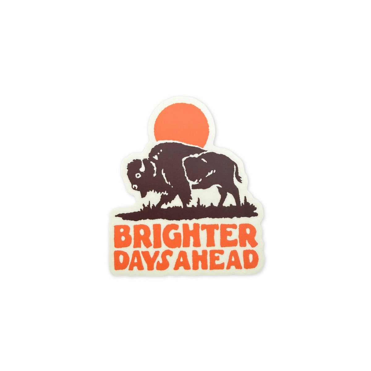 Brown an orange vinyl Bison sticker, UV protection, dishwasher safe.