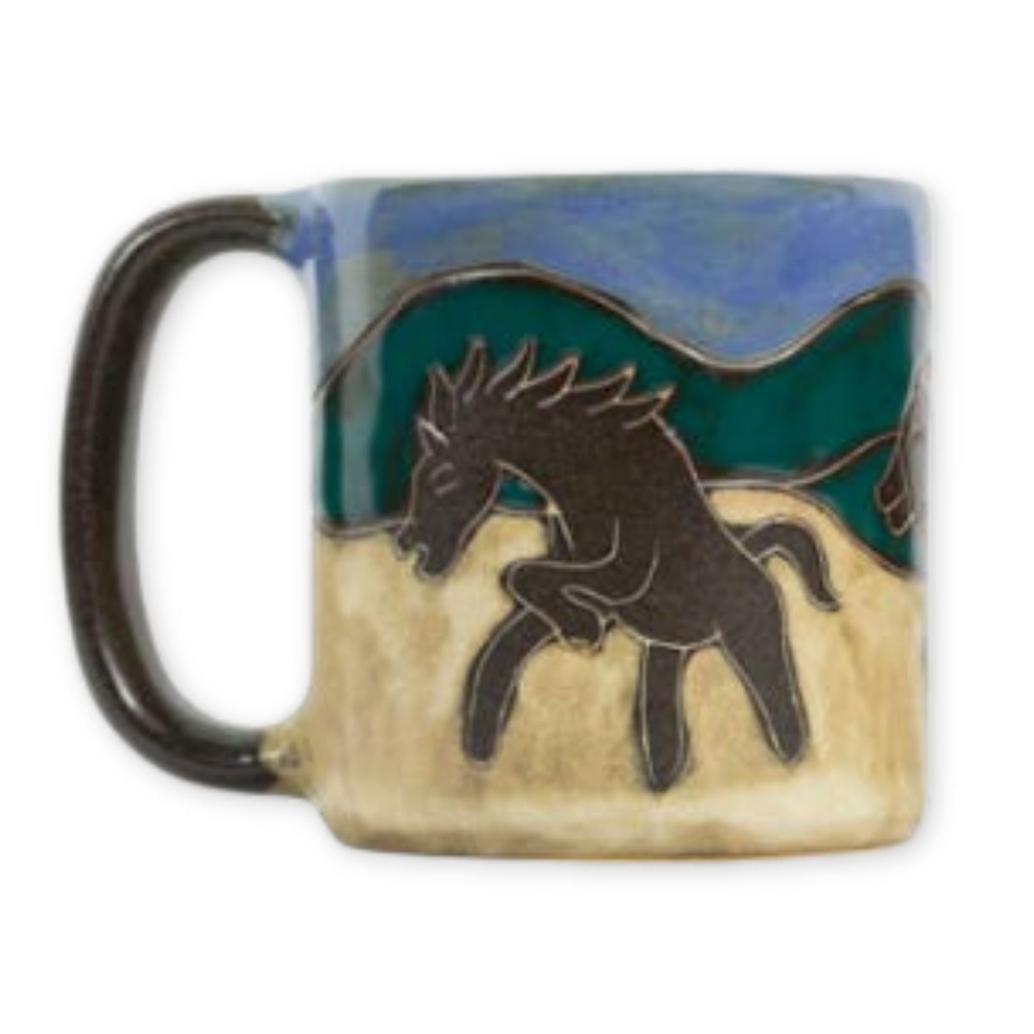 Bucking Horse Stoneware Cowboy Mug