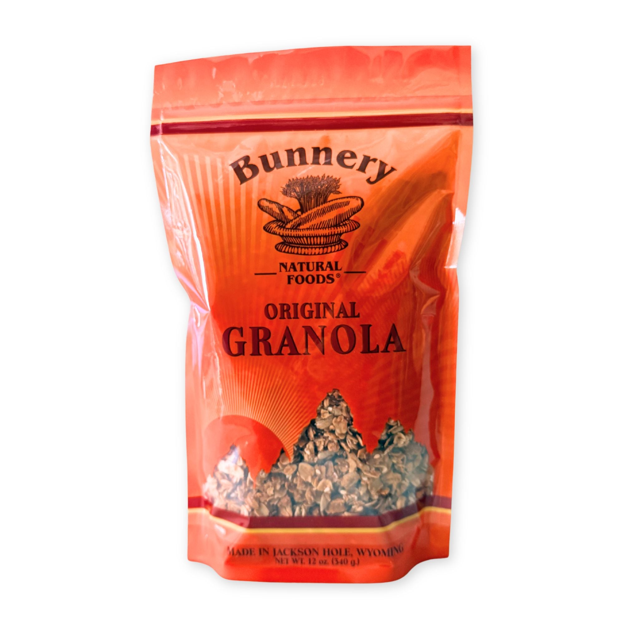 Bag of Bunnery Original Granola on a white background