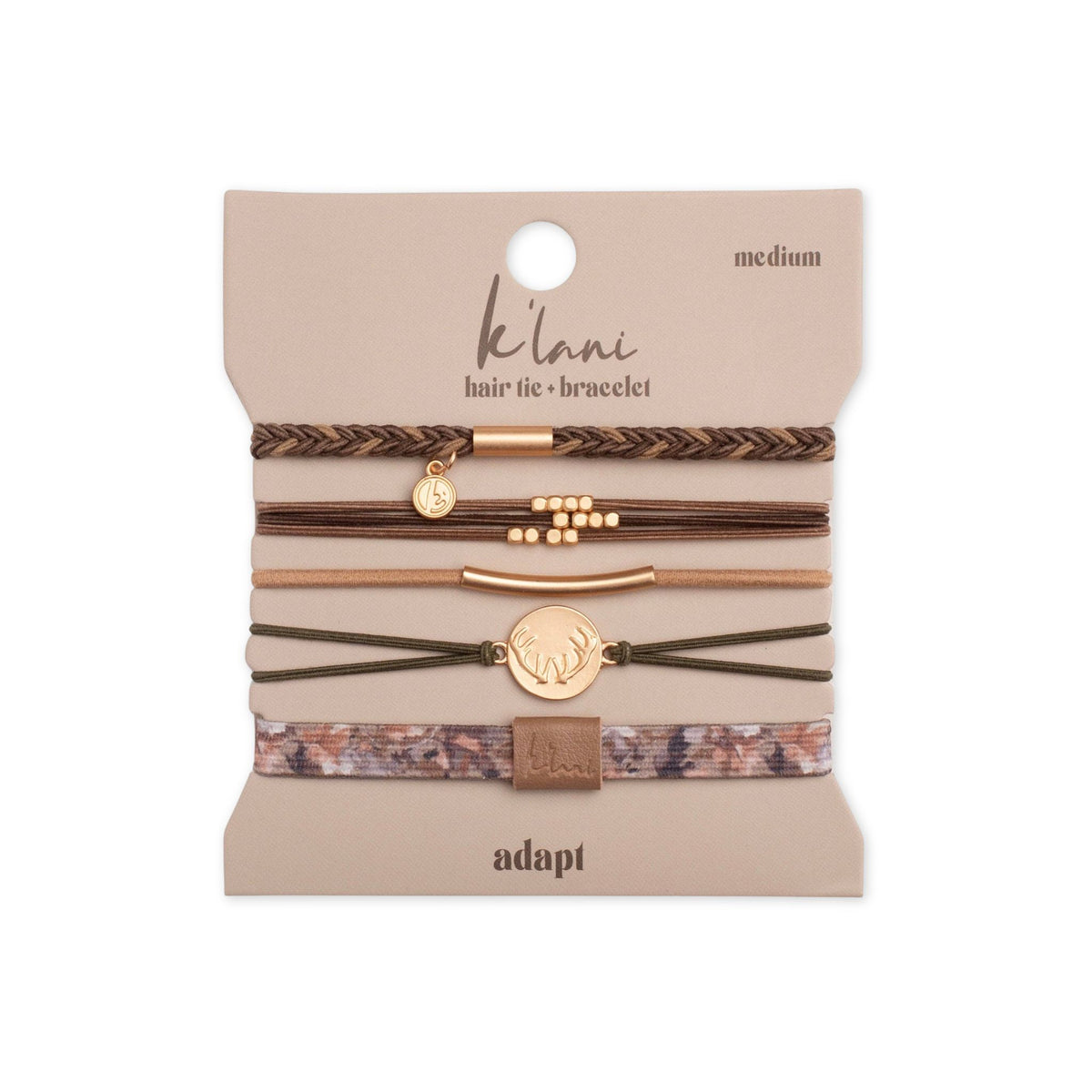 Camouflage and Antler themed Bracelet and Hair ties.